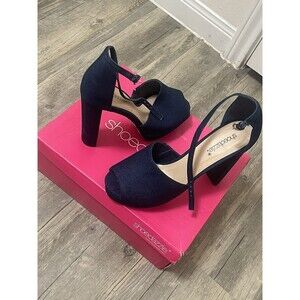 SHOEDAZZLE SHARLENA BLUE DENIM PLATFORM HIGH HEEL PUMP WOMEN’S SIZE 9
